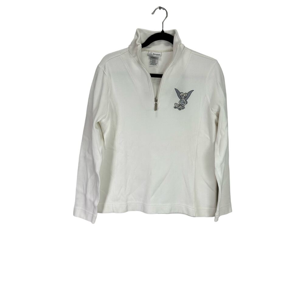 Disney Women’s Tinkerbell Micro Ribbed Quarter Zip Mock Neck Pullover Sweater S
